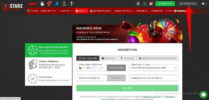 Connexion 888starz Cameroun