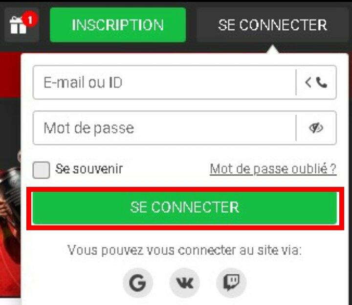 Information de connexion à 888starz