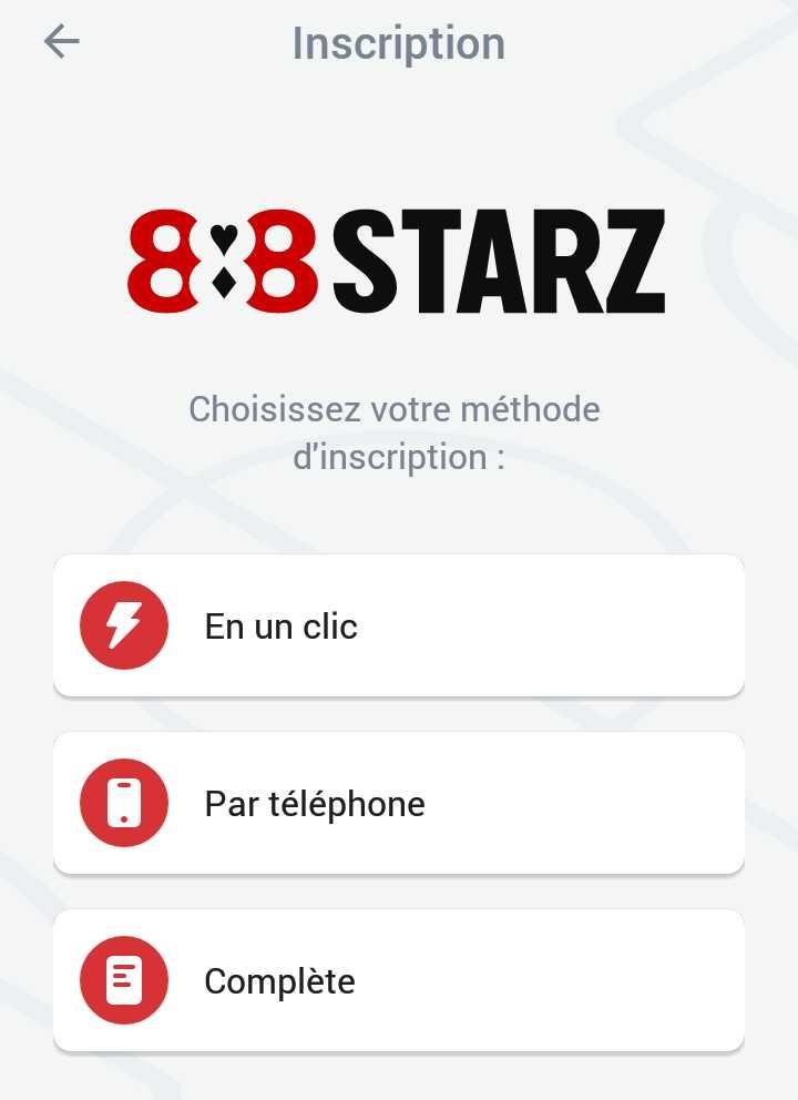 Méthodes d'inscription à 888starz Sénégal