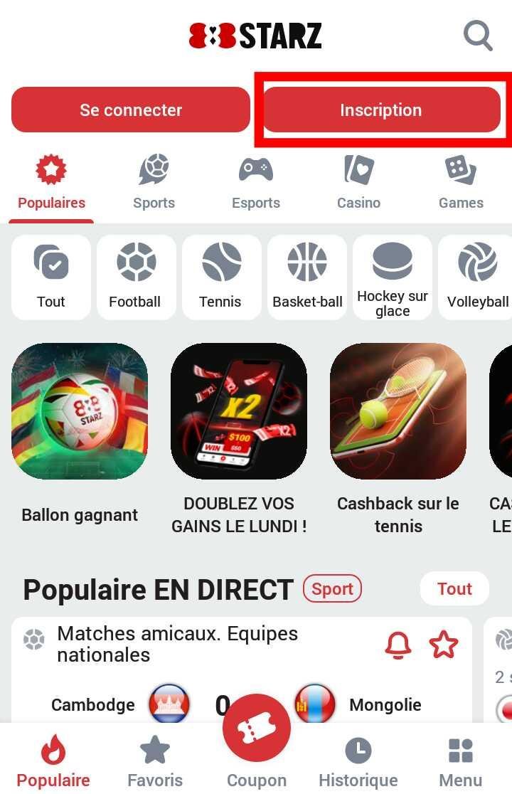 Inscription à 888starz Sénégal