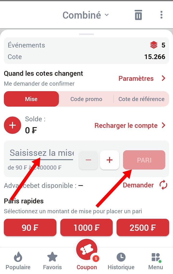 Saisir le montant de pari sur 888starz