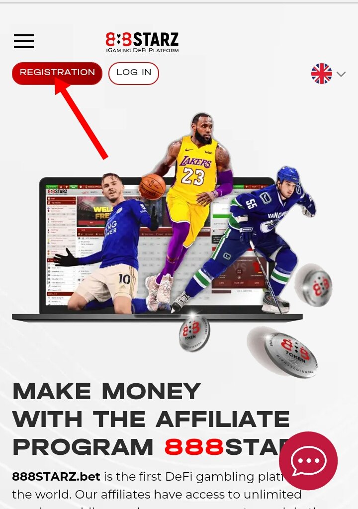Inscription au programme d'affiliation de 888starz