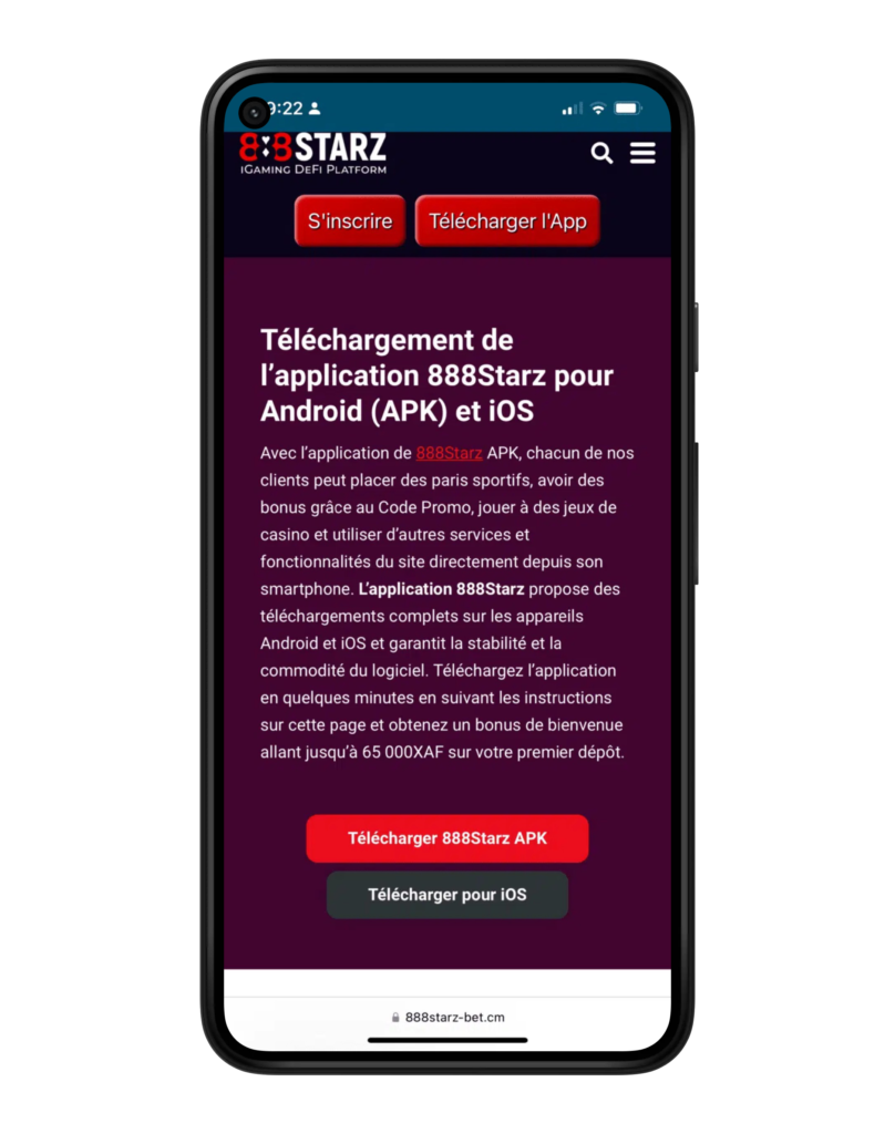 Accéder à 888starz apk