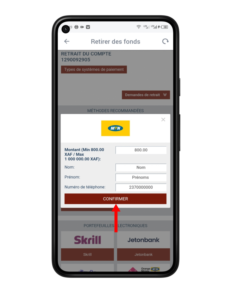 Confirmer la transaction