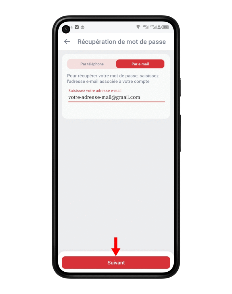 Accepter la modification par votre adresse email