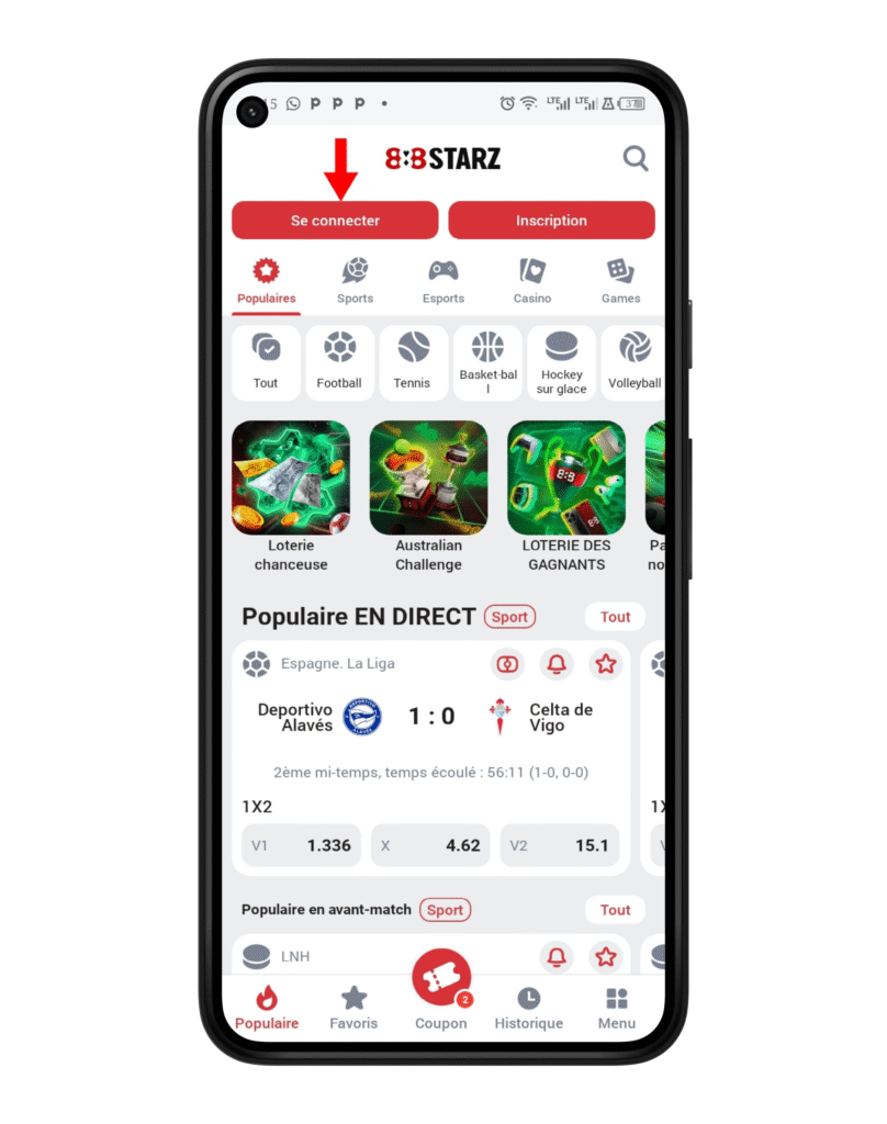 Cliquez sur ''Se connecter''