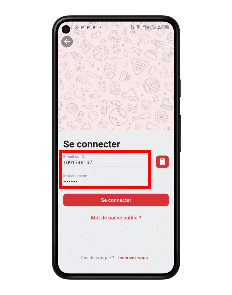 Remplir le formulaire de connexion