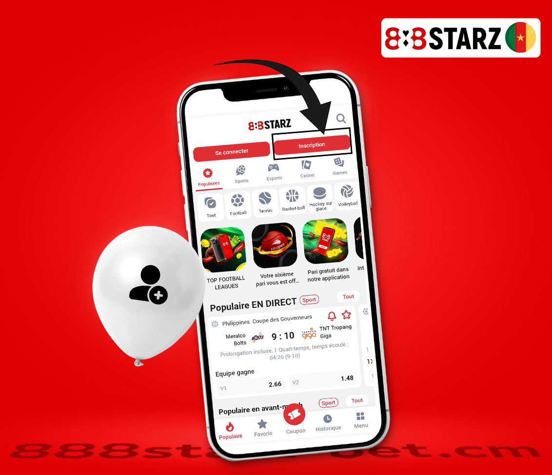 Comment S'inscrire sur888starz Bet cameroun